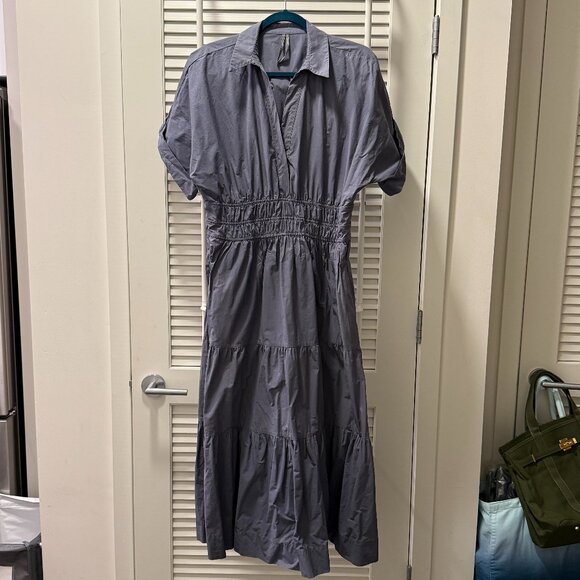 M ANTROPOLOGIE SOMERSET SHIRT DRESS BLUE/GRAY - Picture 5 of 6